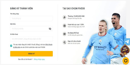 Hướng dẫn cách đăng ký Five88 đơn giản nhất